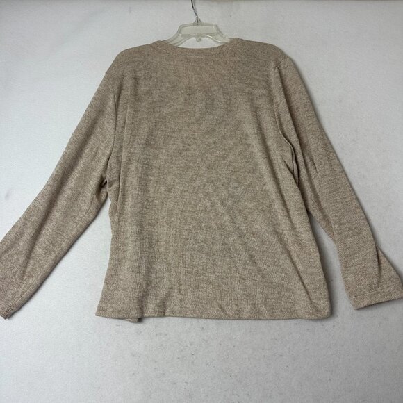 Sweater sz XL tan rust red yellow fall colors studded chiffon knit‎ cabincore - Picture 4 of 4